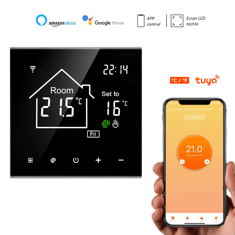 Thermostat Programmable Connecté Wi - fi à Ecran Lcd