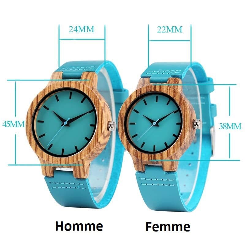 Lagon Montre à Quartz en Bois Casual pour Homme / Femme
