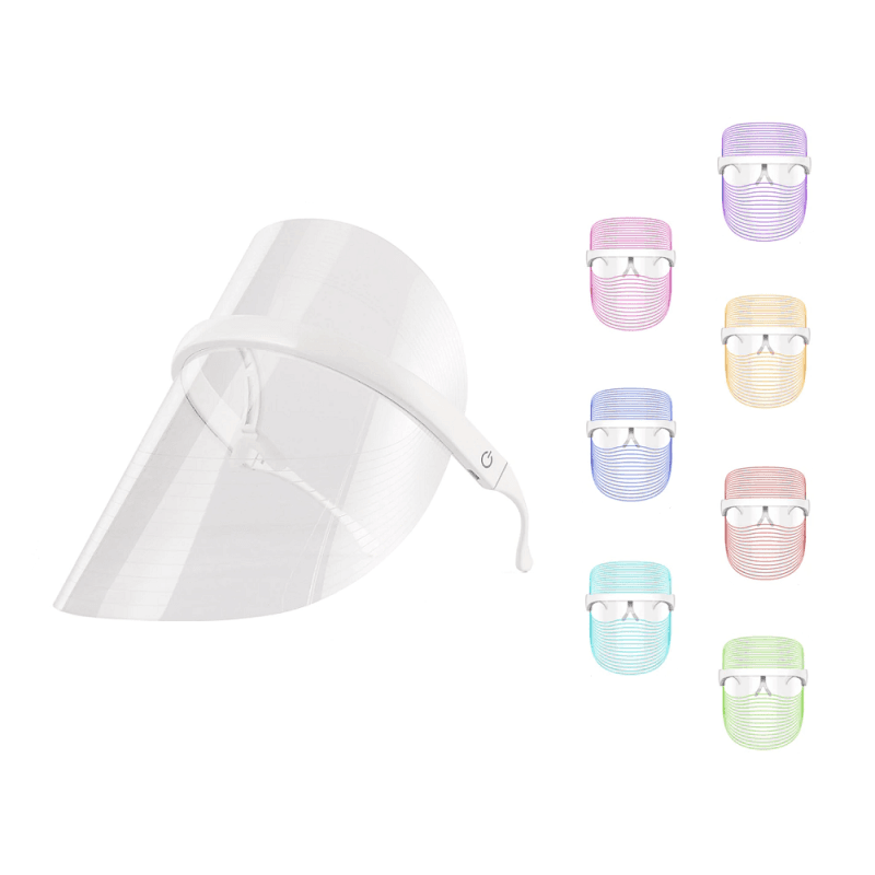 🤩 Masque de Luminothérapie Visage LED 7 Couleurs USB
