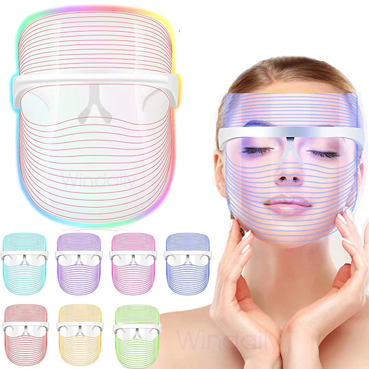 Masque de Luminothérapie Visage Led 7 Couleurs Rechargeable