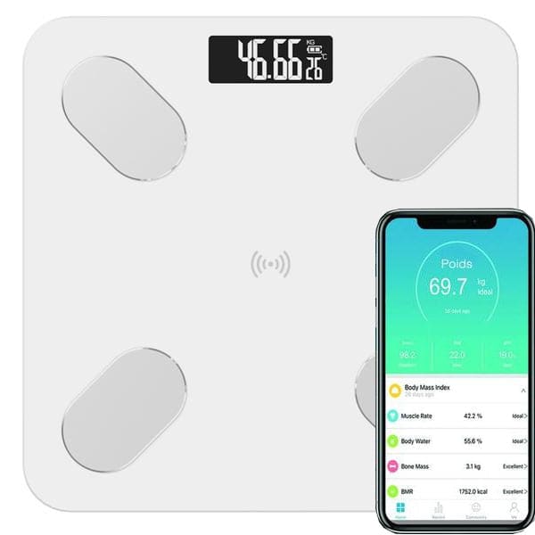 Balance Impédancemètre Connectée Bluetooth Blanc | Lilikdo