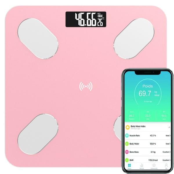 Balance Impédancemètre Connectée Bluetooth Rose | Lilikdo