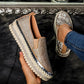 Chaussures Slip-on Femme Plateforme à Strass Beige / 35 |
