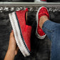 Chaussures Slip-on Femme Plateforme à Strass Rouge / 35 |