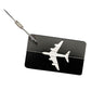 étiquette De Bagage Avion En Aluminium Noir | Lilikdo