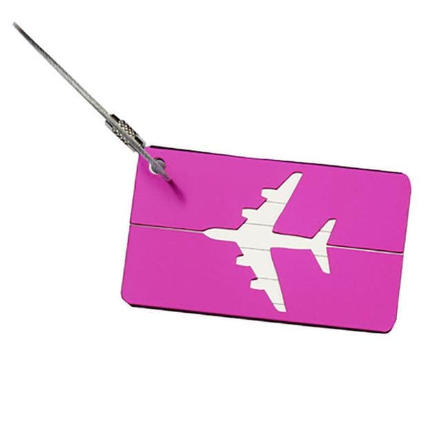 étiquette De Bagage Avion En Aluminium Violet | Lilikdo