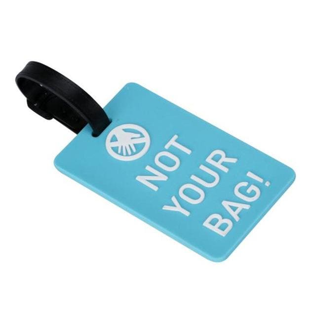 étiquette De Bagage Funny Message En Gel Silice Bleu