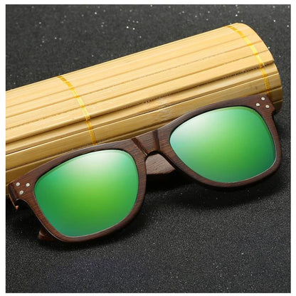 Lunettes de Soleil en Bambou Vernis avec Verres Polarisés