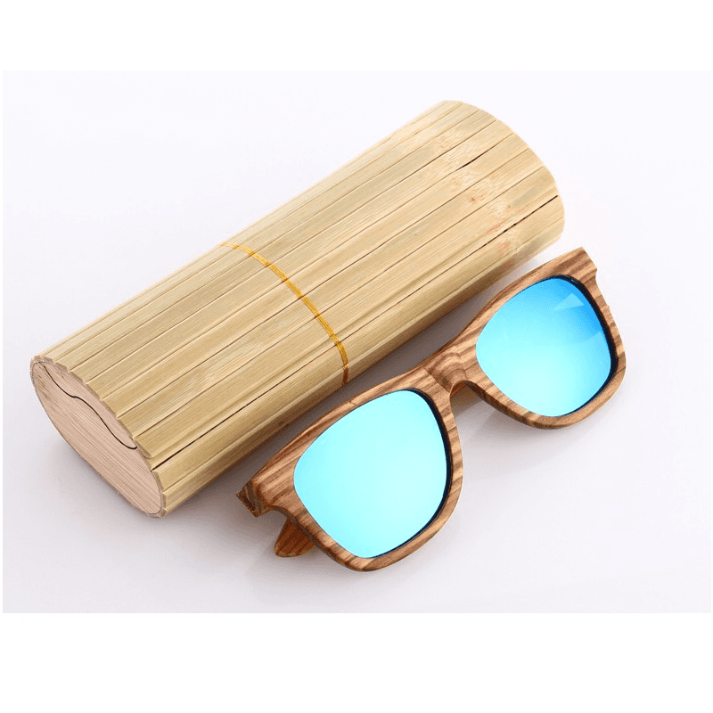 Lunettes de Soleil en Bois Zèbre avec Verres Polarisés