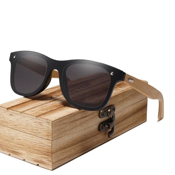 Lunettes De Soleil Wayfarer Full En Bambou Avec Verres