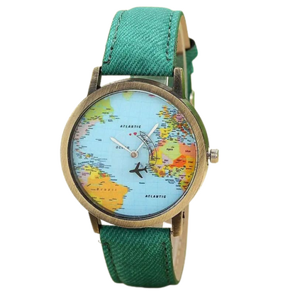 Montre Tour Du Monde En 24 h Vert | Lilikdo