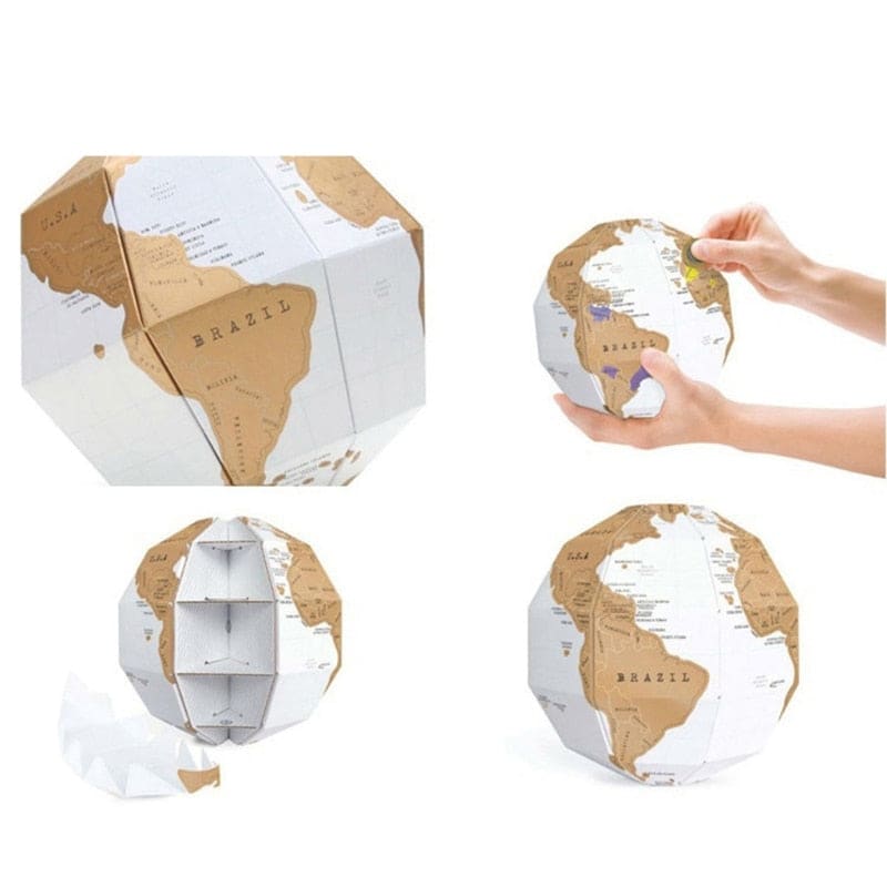 Scratch Globe - Terrestre 3d à Gratter | Lilikdo