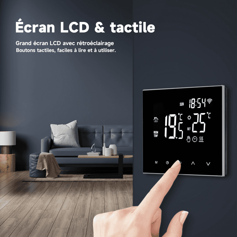 Thermostat Programmable Connecté Wi-fi à Ecran Lcd Tactile |