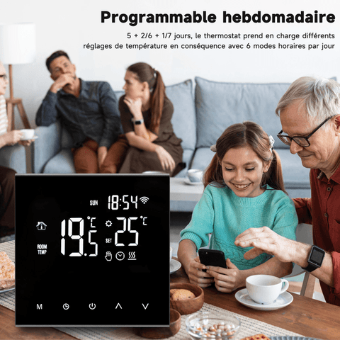 Thermostat Connecté Wi-fi Programmable à Ecran Lcd Tactile |