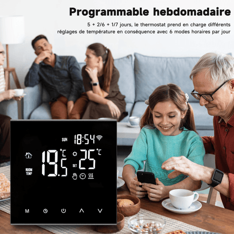 Thermostat Programmable Connecté Wi-fi à Ecran Lcd Tactile